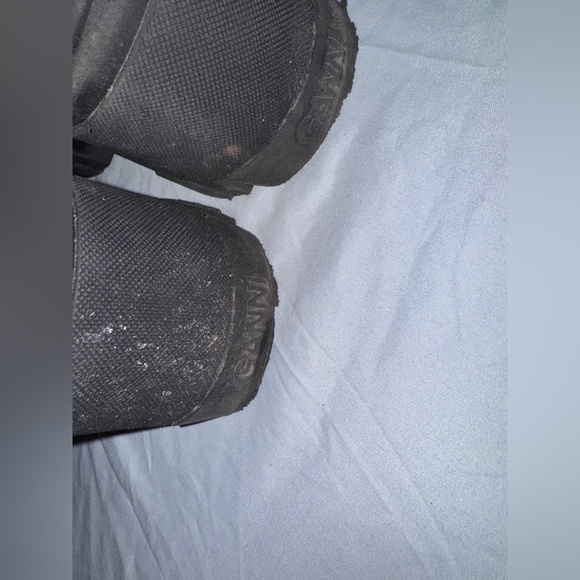 GANNI Cleated Heeled Mid Chelsea Boots in Black Naplack GUC - Picture 8 of 14